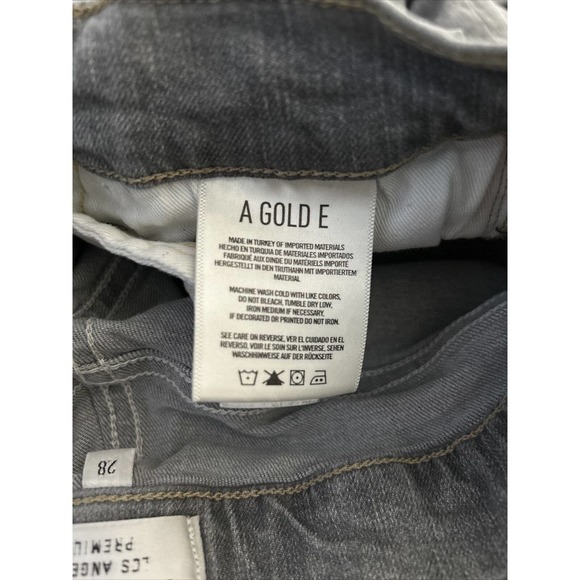 AGOLDE Crop Distressed Gray Wash Denim Jeans Size‎ 28 Stretch 28x26 Mid Rise - Picture 4 of 8